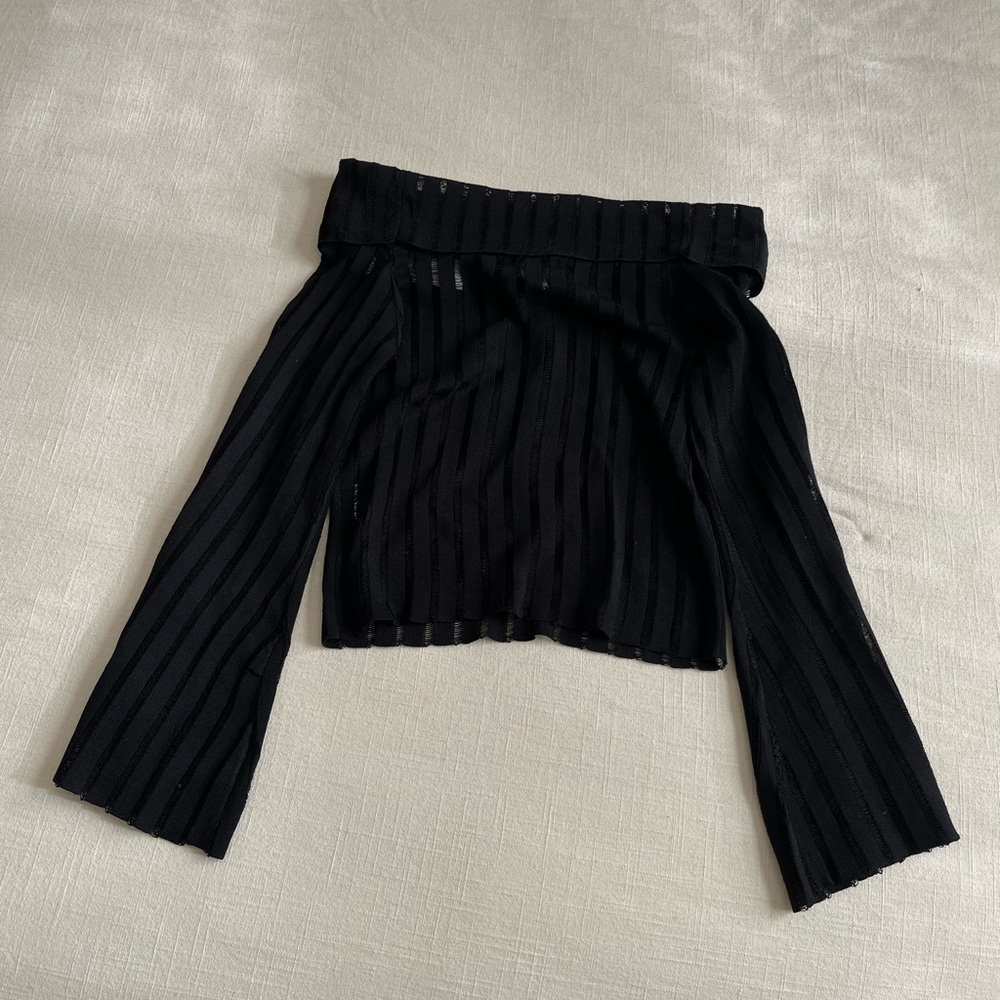 PRINCESS POLLY Sorrel off the shoulder black top